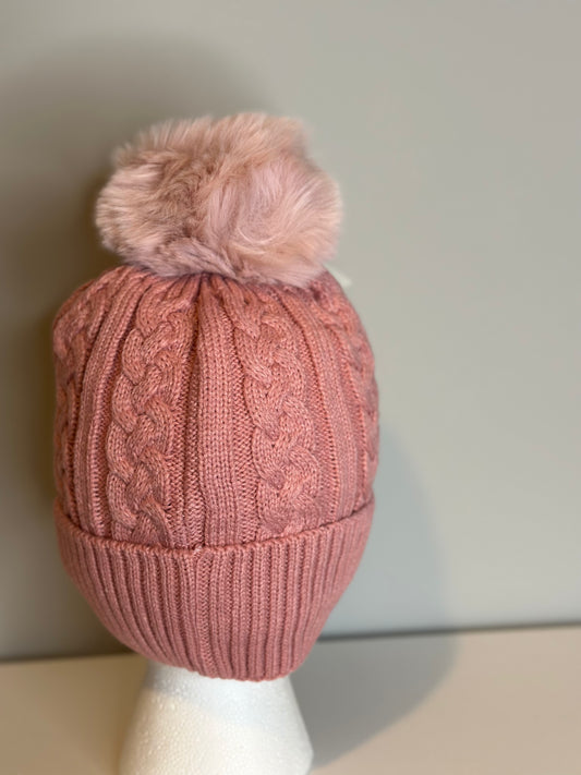 Blush Knitted Single Pom Pom